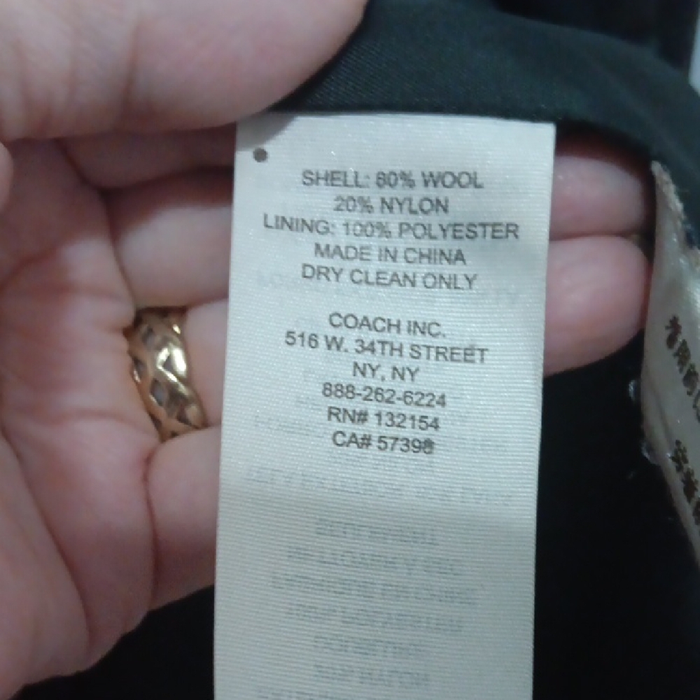 Coach Women's Black and Brown Animal Print Pea Coat - Picture 9 of 15
